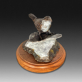 Bronze Sculpture of Wren with insect